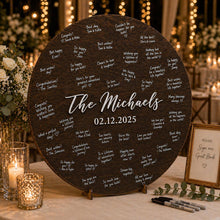 Load image into Gallery viewer, Guest Book Alternative Custom Personalised Wedding Guest Book Decor ,Round Layered Wood Sign MR & MRS Wedding gift