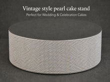 Load image into Gallery viewer, Pearl Cake Stand, Ivory Wedding Cake Stand, Luxury Cake Display, 4" Tall, 10 12 14 16 Inch Round Cake Base, Elegant Wedding Decor