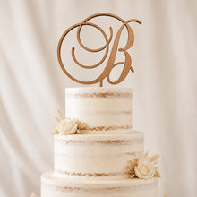 Load image into Gallery viewer, Personalised Couple Monogram Wedding Cake Topper, Custom Surname Initial, Elegant Event Cake Decoration