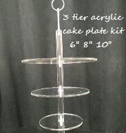 Load image into Gallery viewer, CAKE HANGER stand plus acrylic cake plate kit, Suspended cake by Crystal wedding uk