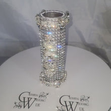 Load and play video in Gallery viewer, Bling Bouquet Holder, rhinestone crystal Diamonte holder, Rhinestone Wedding Bouquet Holder , Glam Bling Bouquet Holders