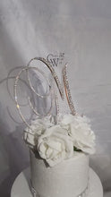 Load and play video in Gallery viewer, Swarovski Crystal Cake toppers 5'' [ Any Letter monogram custom cake topper [  bling cake topper [ rhinestone cake topper