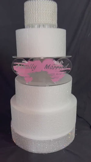 Personalised Cake stand, [ Acrylic cake separator [ Birthday cake stand by Crystal wedding uk
