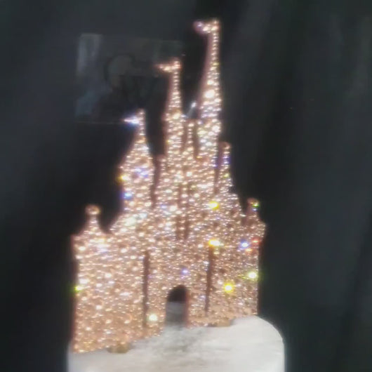 Castle Cake topper -rose-gold Swarovski crystal elements  - FAIRYTALE CASTLE design, Cake decoration by Crystal wedding uk