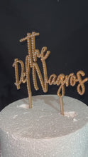 Load and play video in Gallery viewer, Stunning Crystal elements wedding Cake toppers 6'' in any Letter,personalised wedding cake topper, gold rhinestone bling, pearls cake topper
