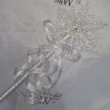 Load and play video in Gallery viewer, Snowflake wand, flower girl bridesmaid, Winter wedding by Crystal wedding uk