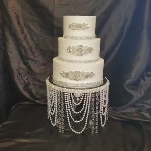 Pearl wedding cake stand, Pearl & crystal cake plate. by Crystal wedding uk