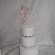 Load and play video in Gallery viewer, PEARL Letter  cake topper  monogram linitials. Lace and pearl Cake decor, Wedding cake topper jewel letters decorations surname