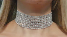 Load and play video in Gallery viewer, CHOKER NECKLACE  Rhinestone Crystal by Crystal wedding uk
