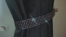 Load and play video in Gallery viewer, Curtain tie backs, Pair (x2) Of Diamante RHINESTONE  Crystals, hold Backs for Curtains & Voiles by Crystal wedding uk