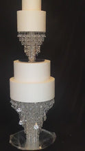 Load and play video in Gallery viewer, Chandelier cake stand crystal cake stand wedding cake stand + LED lights by Crystal wedding uk
