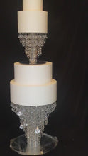 Load and play video in Gallery viewer, Chandelier cake stand crystal cake stand wedding cake stand + LED lights by Crystal wedding uk