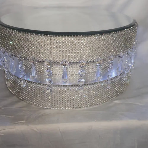 Diamante or Pearl crystal linked  Podium style cake stand by Crystal wedding uk