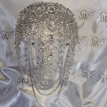 Load and play video in Gallery viewer, Brooch bouquet, 8 INCH  Jewel crystal wedding bouquet. Crystal Bridal Brooch Bouquet, cascade Jewel bouquet by Crystal wedding uk