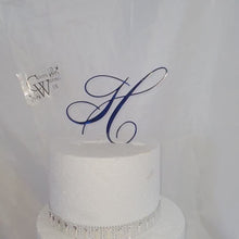 Load and play video in Gallery viewer, Initial Cake toppers 4'' [ Any Letter monogram custom cake topper [ letter cake topper [ rhinestone cake topper