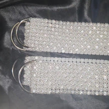 Load and play video in Gallery viewer, Crystal Tie Backs, Pair of Curtain hold backs for REAL STONES  and White or Ivory pearls by Crystal wedding uk