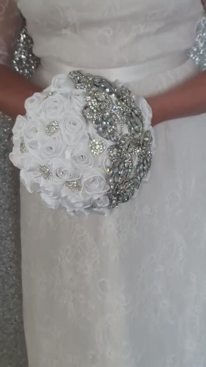 Crystal brooch wedding bouquet- AVA by Crystal wedding uk