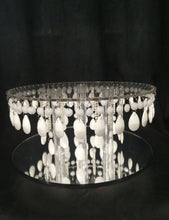 Load image into Gallery viewer, Crystal cake stand,  RARE white cake stand, Glass crystal droplet for wedding cakes