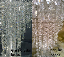 Load image into Gallery viewer, Crystal wedding cake stand, column chandelier style  - many sizes
