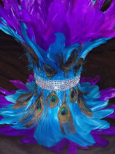 Load image into Gallery viewer, Peacock Feather & diamante design wedding cake stand  1920's  Gatsby style  round/square  all sizes