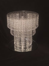 Load image into Gallery viewer, Wedding cake stand, Tiered style, real crystal chandelier cake stand+ LED
