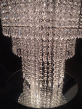 Load image into Gallery viewer, Wedding cake stand, Tiered style, real crystal chandelier cake stand+ LED