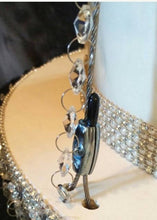 Load image into Gallery viewer, Suspended  plateau Swing cake stand Swarovski crystal rhinestones