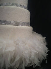 Load image into Gallery viewer, Diamante and Feather surround wedding cake stand Set of 2 - many colours
