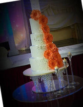 Load image into Gallery viewer, Crystal wedding cake stand, column chandelier style  - many sizes
