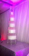 Load image into Gallery viewer, Crystal cake stand, Real glass beads chandelier style by Crystal wedding uk