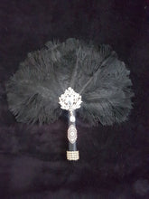 Load image into Gallery viewer, Ostrich Feather Fan. 12&quot; bouquet luxury  alternative  Bouquet  Great Gatsby wedding style -ANY COLOUR by Crystal wedding uk
