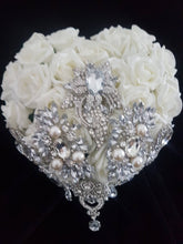 Load image into Gallery viewer, Heart shape brooch bouquet  wedding flowers by Crystal wedding uk
