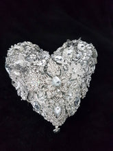 Load image into Gallery viewer, Heart brooch bouquet, jewel heart wedding bouquet.
