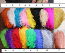 Load image into Gallery viewer, Feather buttonhole Boutonnière , Ostrich, Peacock,    Artificial  alternative  Great Gatsby wedding style -ANY COLOUR by Crystal wedding uk