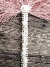 Load image into Gallery viewer, Ostrich PLUME Feather Fan flower girl bridesmaid wand bouquet Artificial alternative Bouquet Great Gatsby wedding style -ANY COLOUR