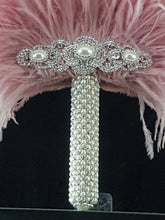 Load image into Gallery viewer, Ostrich PLUME Feather Fan 16" bouquet luxury alternative Bouquet Great Gatsby wedding style -ANY COLOUR Artificial bouquet