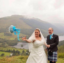 Load image into Gallery viewer, Pearl and crystal wedding bouquet & boutonniere flower girl wand many colours