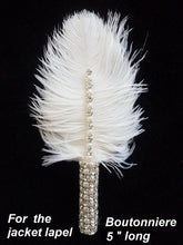 Load image into Gallery viewer, Bridal Feather Fan bouquet, Great Gatsby wedding style -ANY COLOUR by Crystal wedding uk