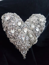 Load image into Gallery viewer, Heart brooch bouquet, jewel heart wedding bouquet.
