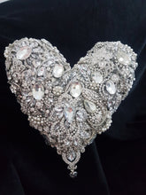 Load image into Gallery viewer, Heart brooch bouquet, jewel heart wedding bouquet.