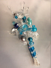 Load image into Gallery viewer, Pearl and crystal wedding bouquet & boutonniere flower girl wand many colours