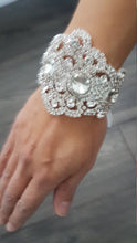 Load image into Gallery viewer, Wedding Cuff, Vintage Glam,Art Deco, Crystal rhinestone bracelet. by Crystal wedding uk