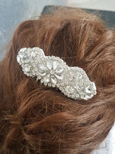 Load image into Gallery viewer, Vintage Glam hair comb, Art Deco, Crystal rhinestone hairpiece, Great Gatsby.