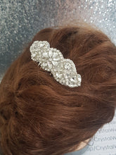 Load image into Gallery viewer, Vintage Glam hair comb, Art Deco, Crystal rhinestone hairpiece, Great Gatsby.