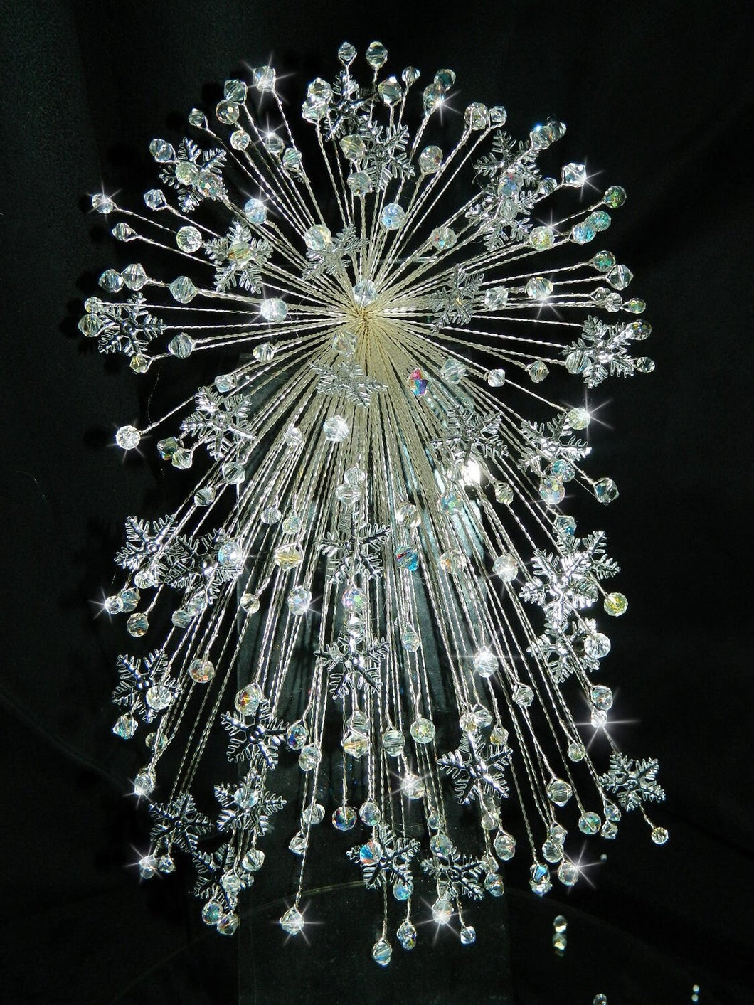 Snowflake brides bouquet, crystal wedding  bouquet, winter wedding. by Crystal wedding uk