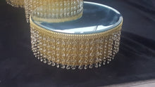 Load image into Gallery viewer, Chandelier wedding cake stands  Asian style ,Ascending design, gold cake stand by Crystal wedding uk