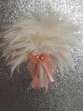 Load image into Gallery viewer, Brides Feather bouquet, Great Gatsby wedding style -ready to ship by Crystal wedding uk
