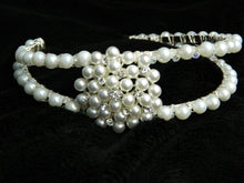 Load image into Gallery viewer, Pearl tiara, crystal hairband