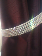 Load image into Gallery viewer, Curtain tie backs, Pair (x2) Of Diamante RHINESTONE Crystal stones , magnetic hold Backs for Curtains by Crystal wedding uk