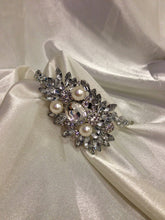 Load image into Gallery viewer, Large side tiara, Pearl crystal hairband, hairpeice